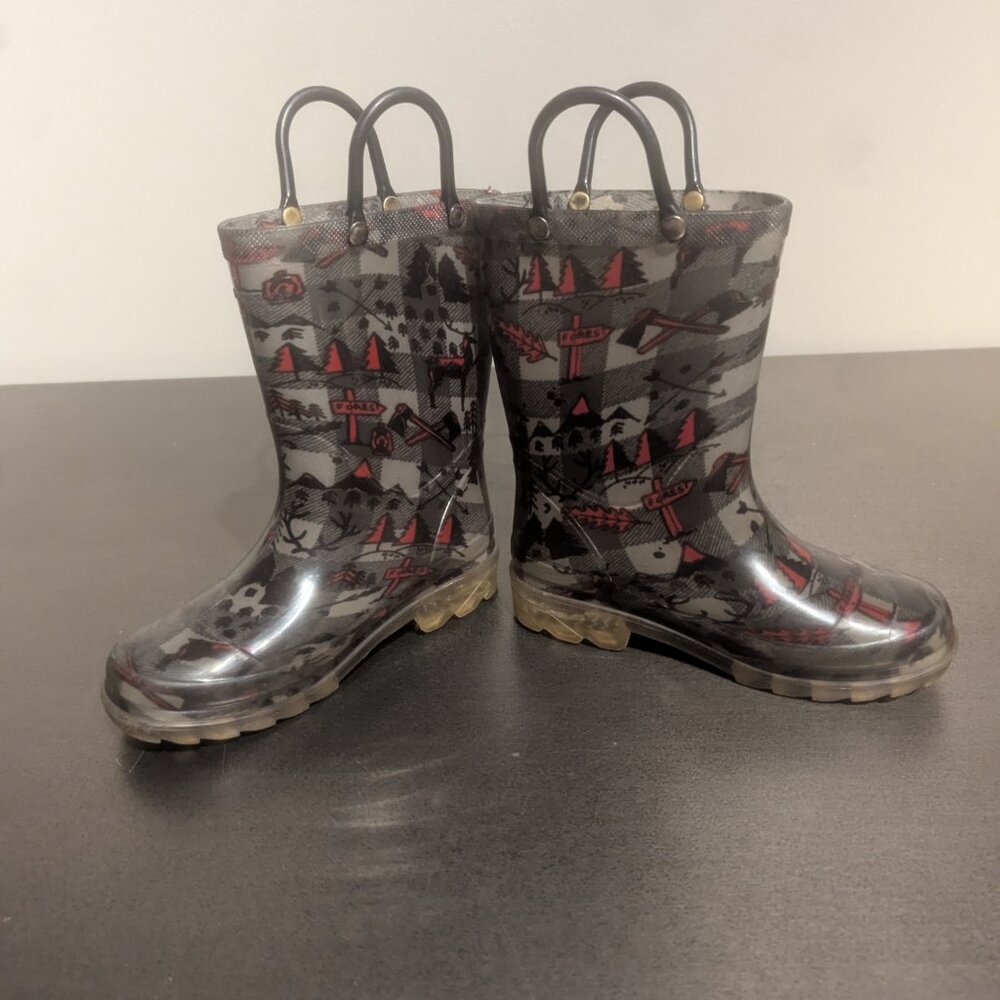 Western Chief Pull-on Light Up Rain Mud Boots Galoshes 9/10 Kids - 2/$10 3/$15